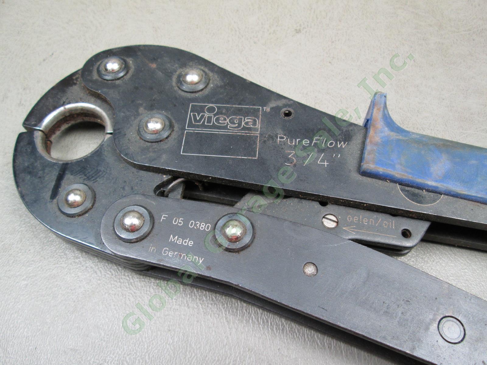Viega PureFlow 3/4" PEX Press Tool Ratcheting Plumbing Crimper Blue Handle 50040 4