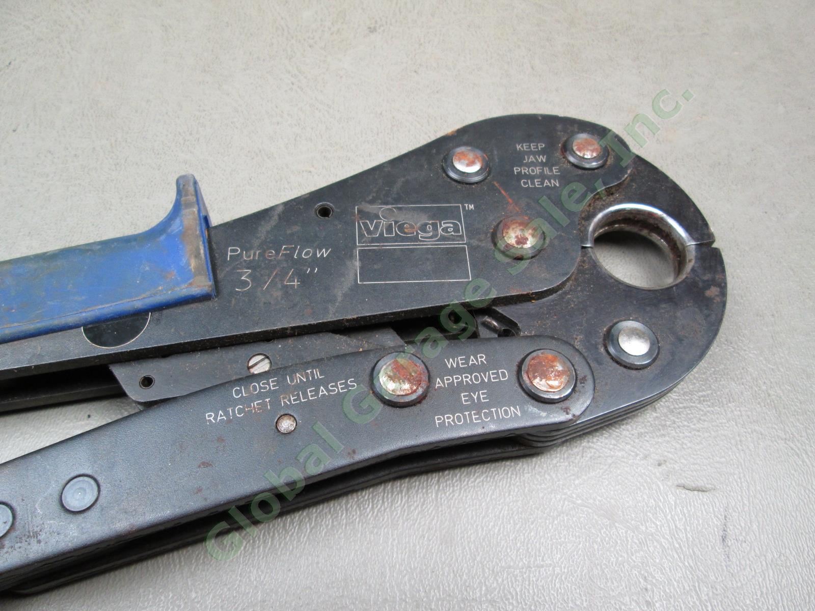 Viega PureFlow 3/4" PEX Press Tool Ratcheting Plumbing Crimper Blue Handle 50040 5