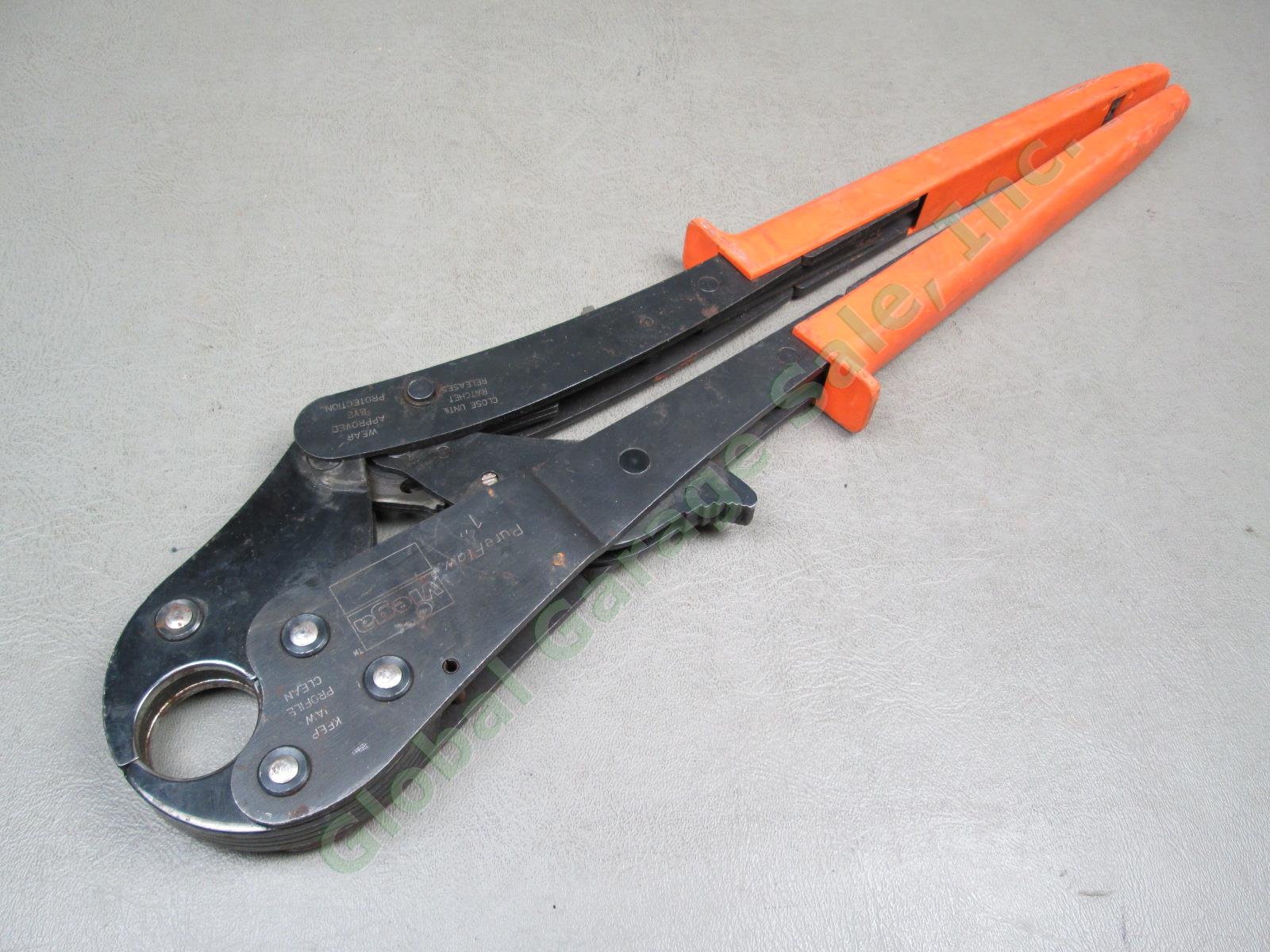 Viega PureFlow 1" PEX Press Tool Ratcheting Plumbing Crimper Orange Handle 50060 1