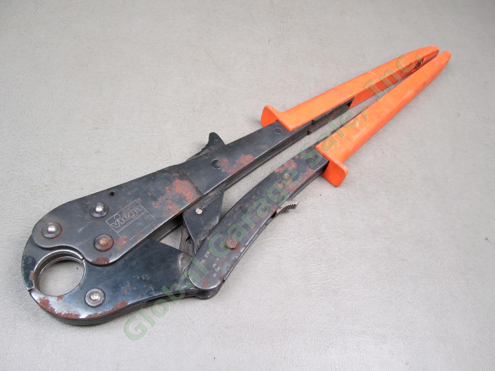 Viega PureFlow 1" PEX Press Tool Ratcheting Plumbing Crimper Orange Handle 50060 3
