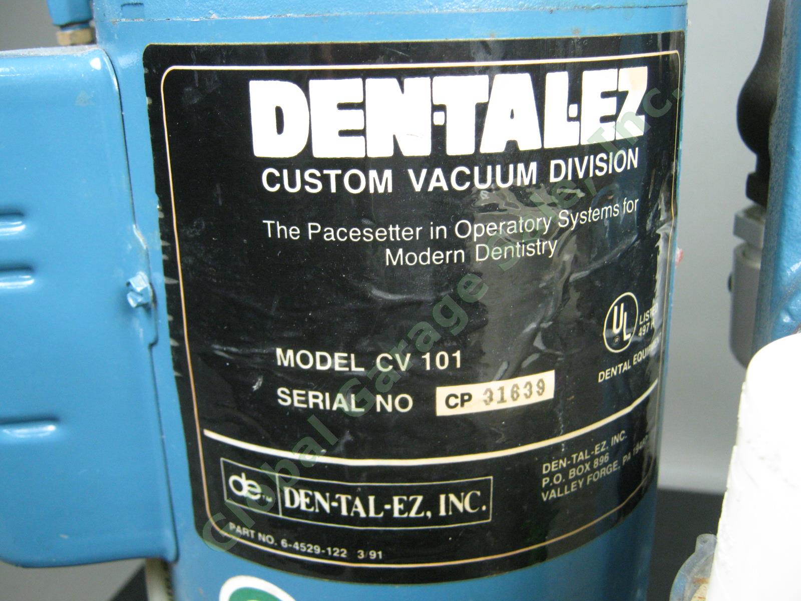 DentalEz CV 101 Custom Air 1HP 230V Single Water Ring Dental Vacuum Pump Works! 1