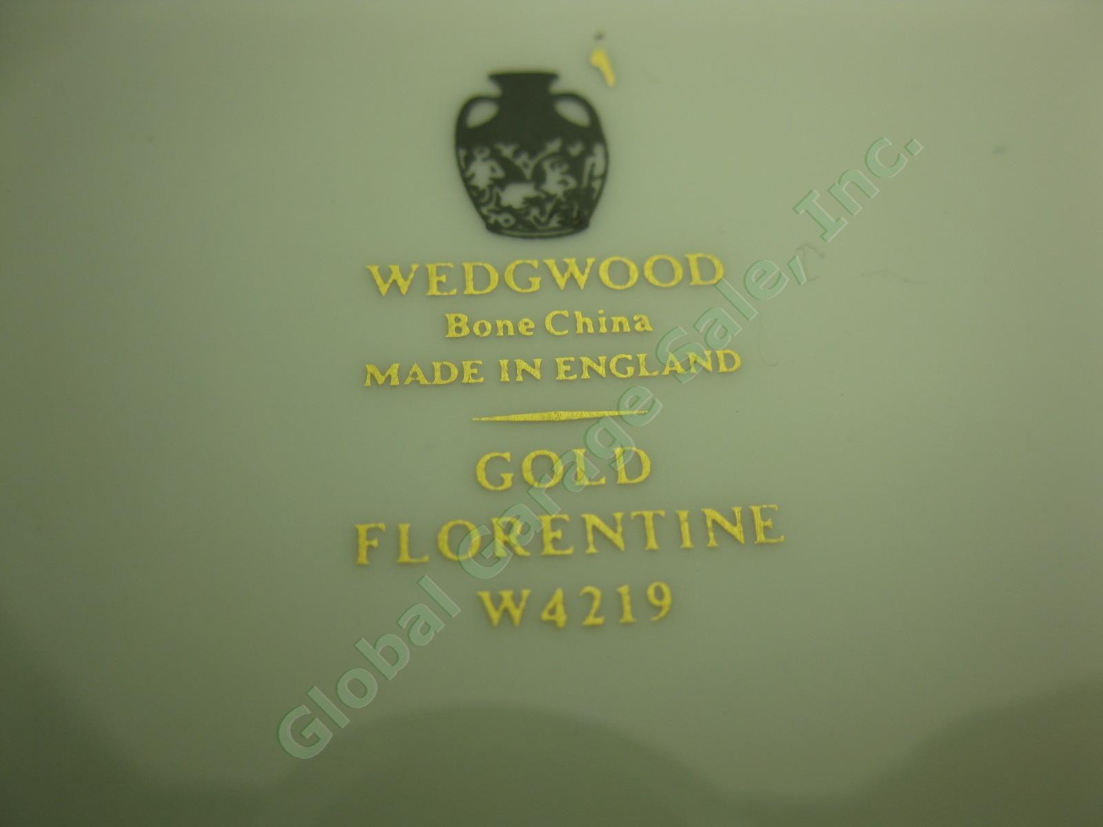 6 Wedgwood Gold Florentine Dragon Bone China 10-3/4" Dinner Plates Set Lot W4219 5