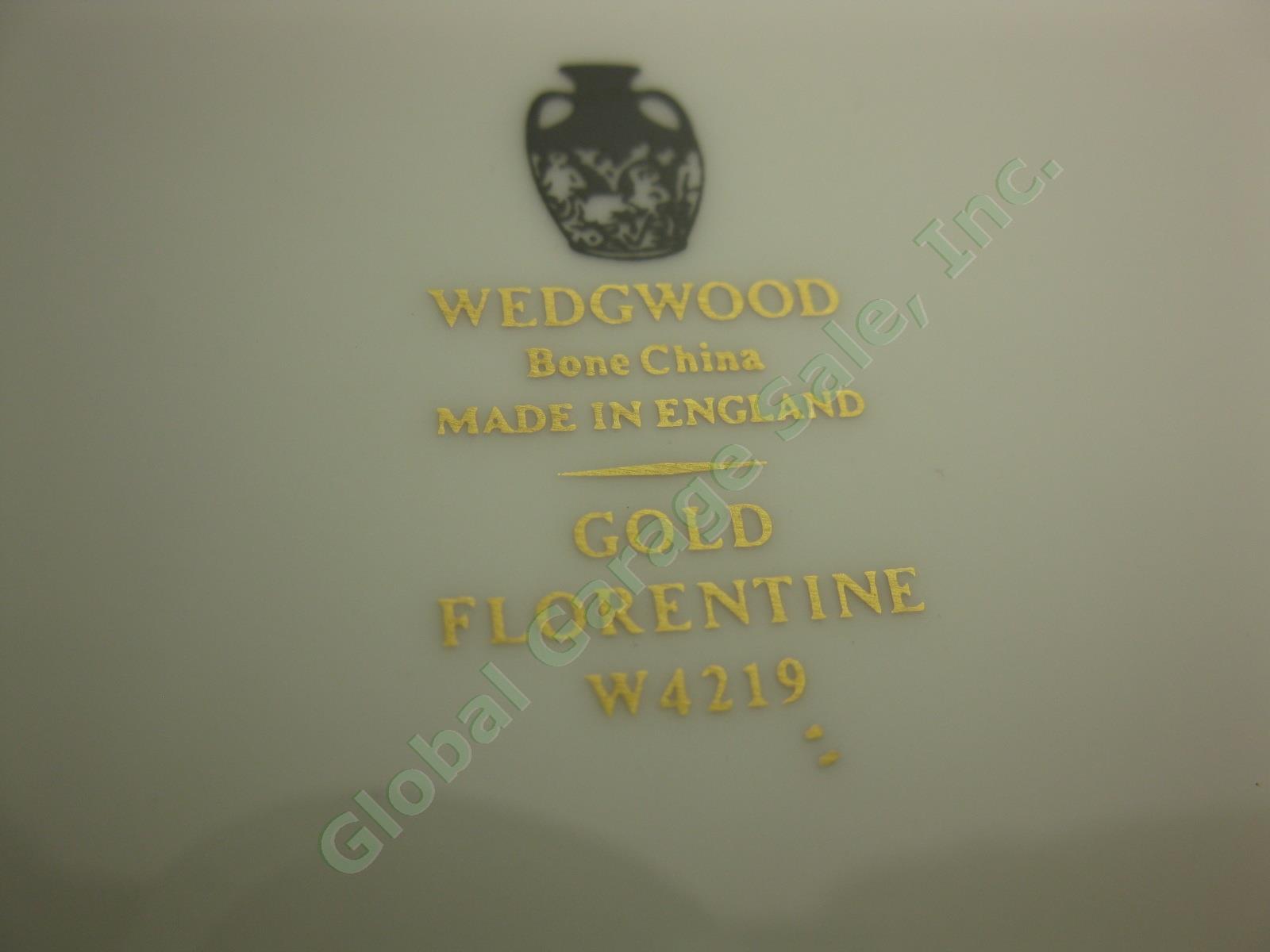 6 Wedgwood Gold Florentine Dragon Bone China 10-3/4" Dinner Plates Set Lot W4219 4