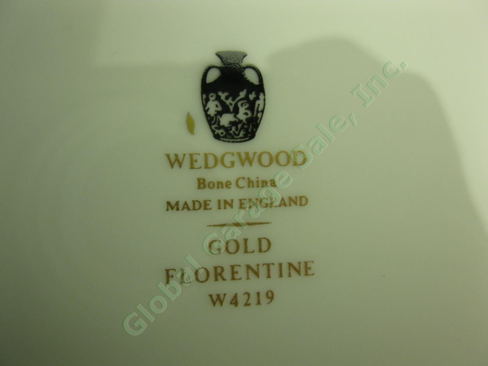 6 Wedgwood Gold Mark Florentine Dragon Bone China 8" Salad Plates Set Lot W4219 4