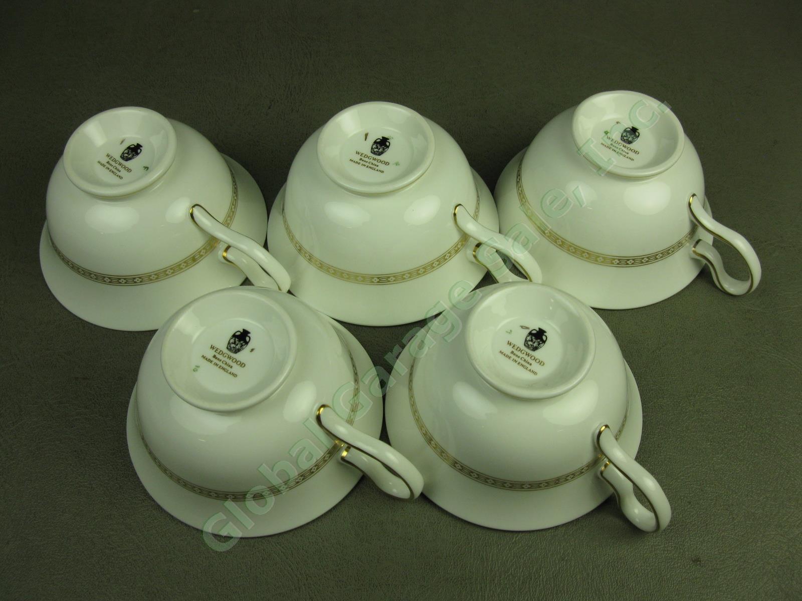 5 Wedgwood Gold Florentine Dragon Bone China Tea Cups + 4 Saucers Set Lot #W4219 6