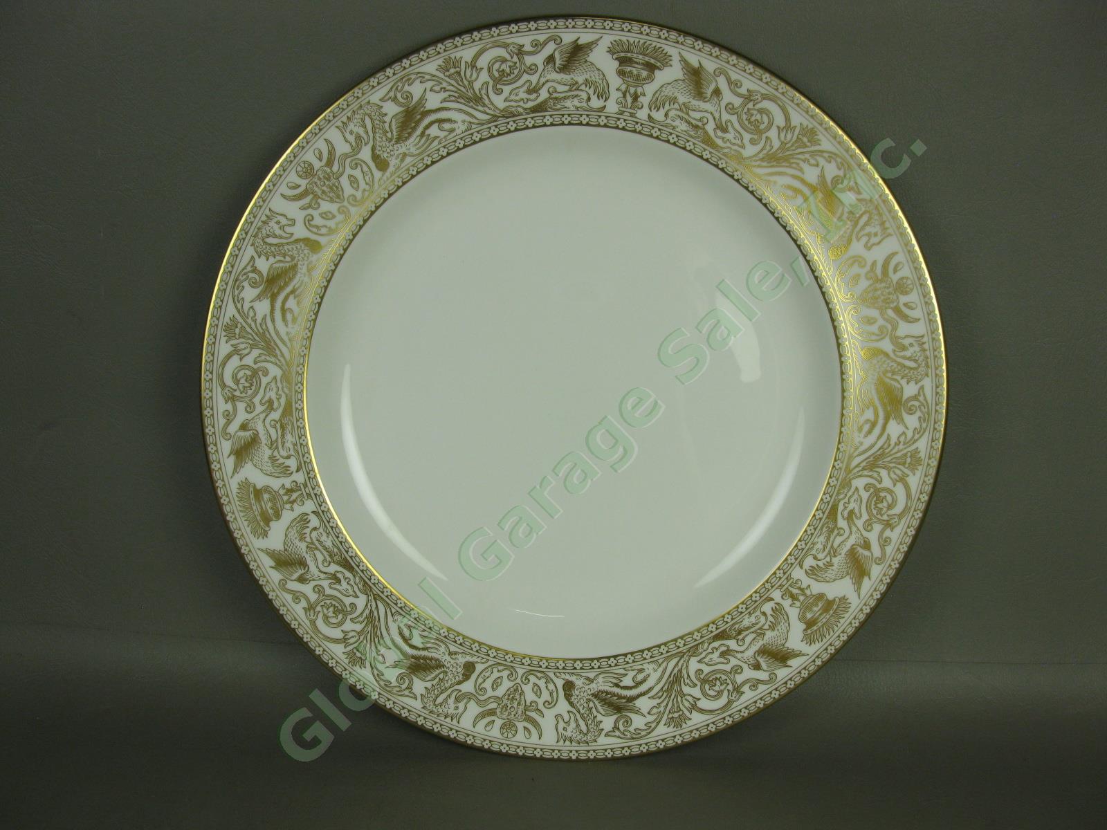 Wedgwood Gold Florentine Dragon Bone China 13.25" Chop Plate Round Platter W4219