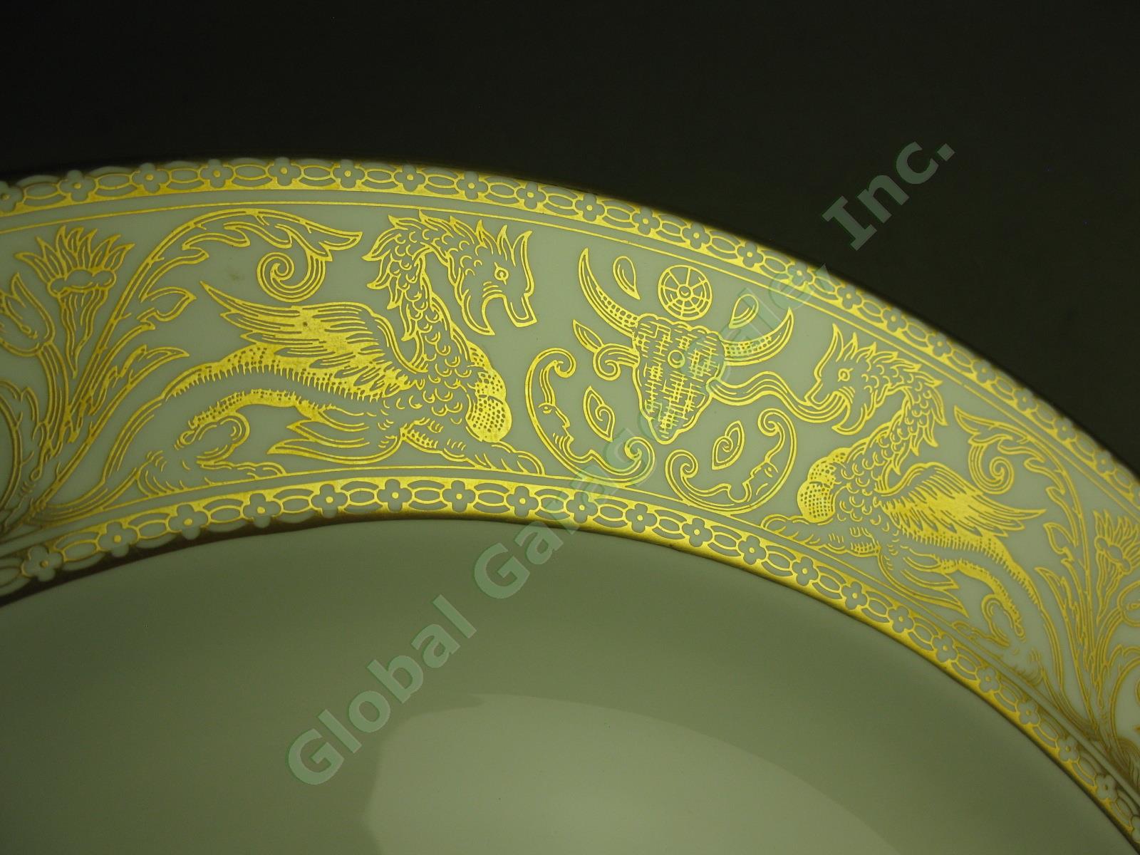 Wedgwood Gold Florentine Dragon Bone China 13.25" Chop Plate Round Platter W4219 1