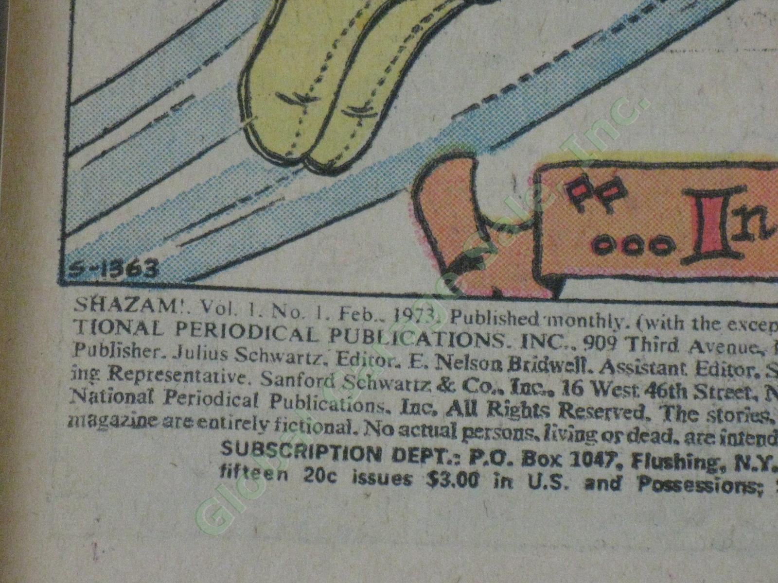 Vtg 1973 Shazam! 1 2 3 Original Captain Marvel Comic Book Lot Set High Grade NR! 10