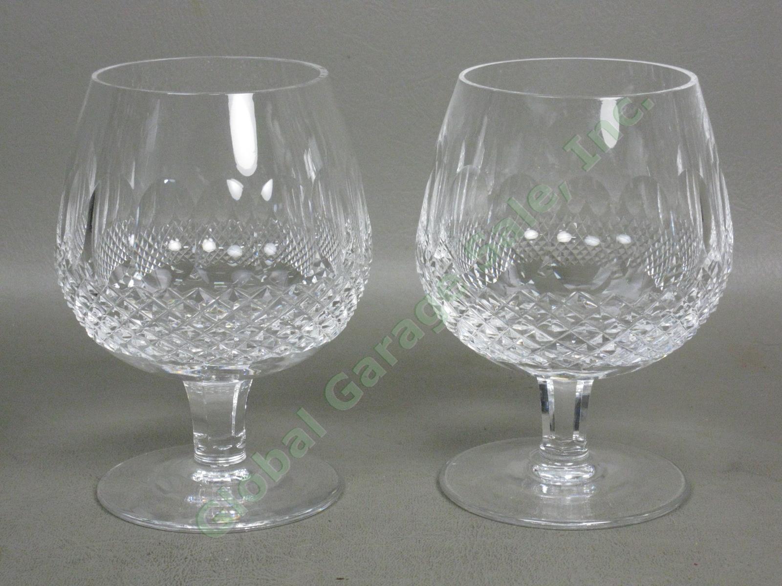 2 Waterford Cut Lead Crystal Colleen Brandy Snifter Glasses Pair Set Lot 5-1/8"