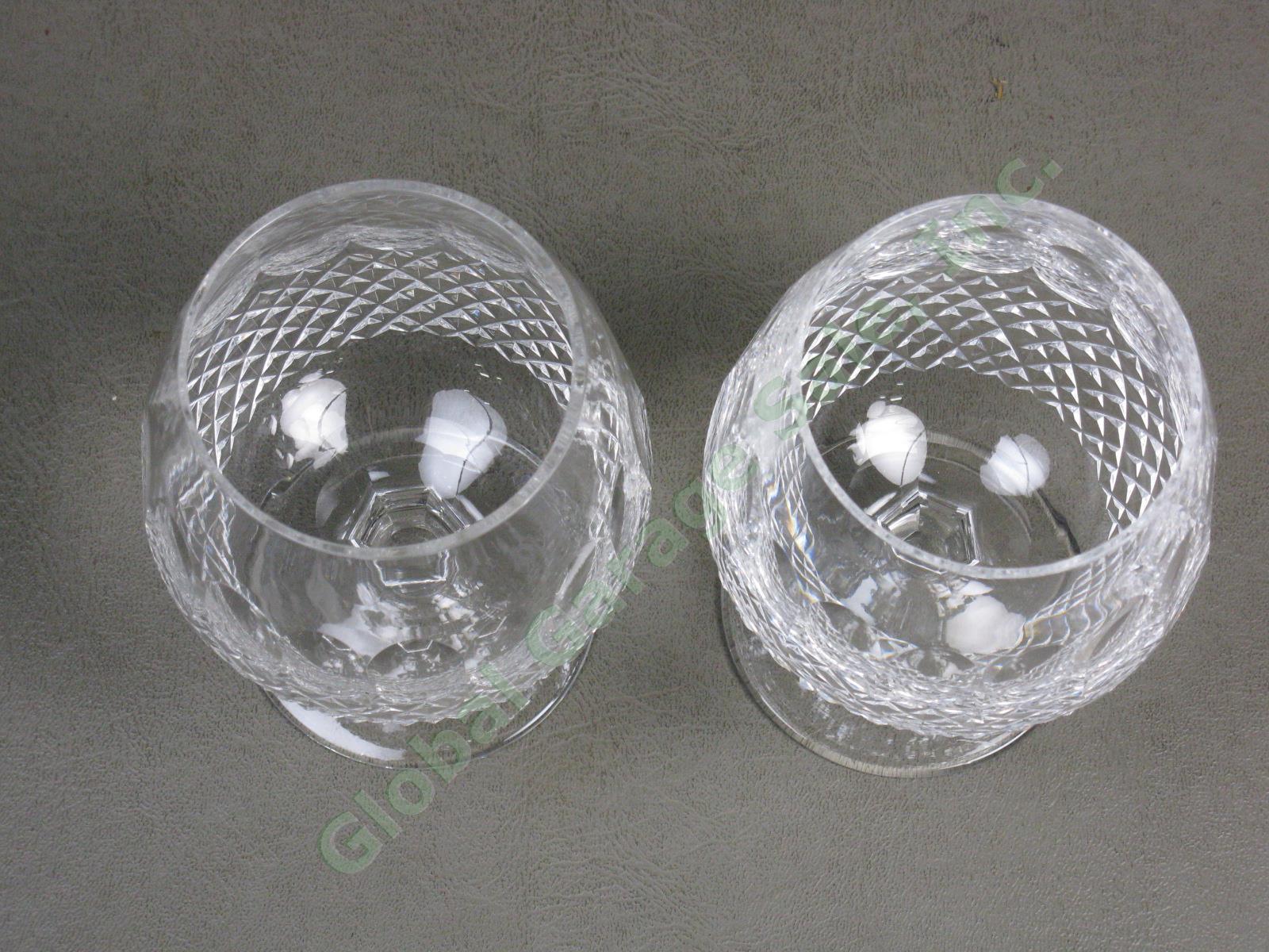 2 Waterford Cut Lead Crystal Colleen Brandy Snifter Glasses Pair Set Lot 5-1/8" 3