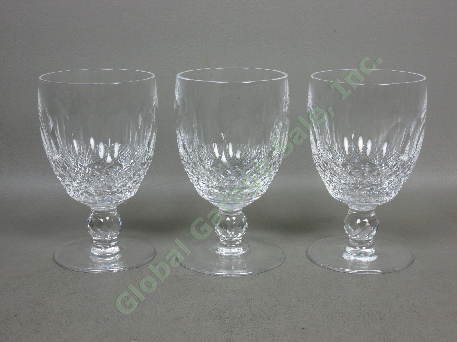 3 Waterford Cut Lead Crystal Colleen Water Goblet Glasses Set Lot 5-1/4" Tall NR