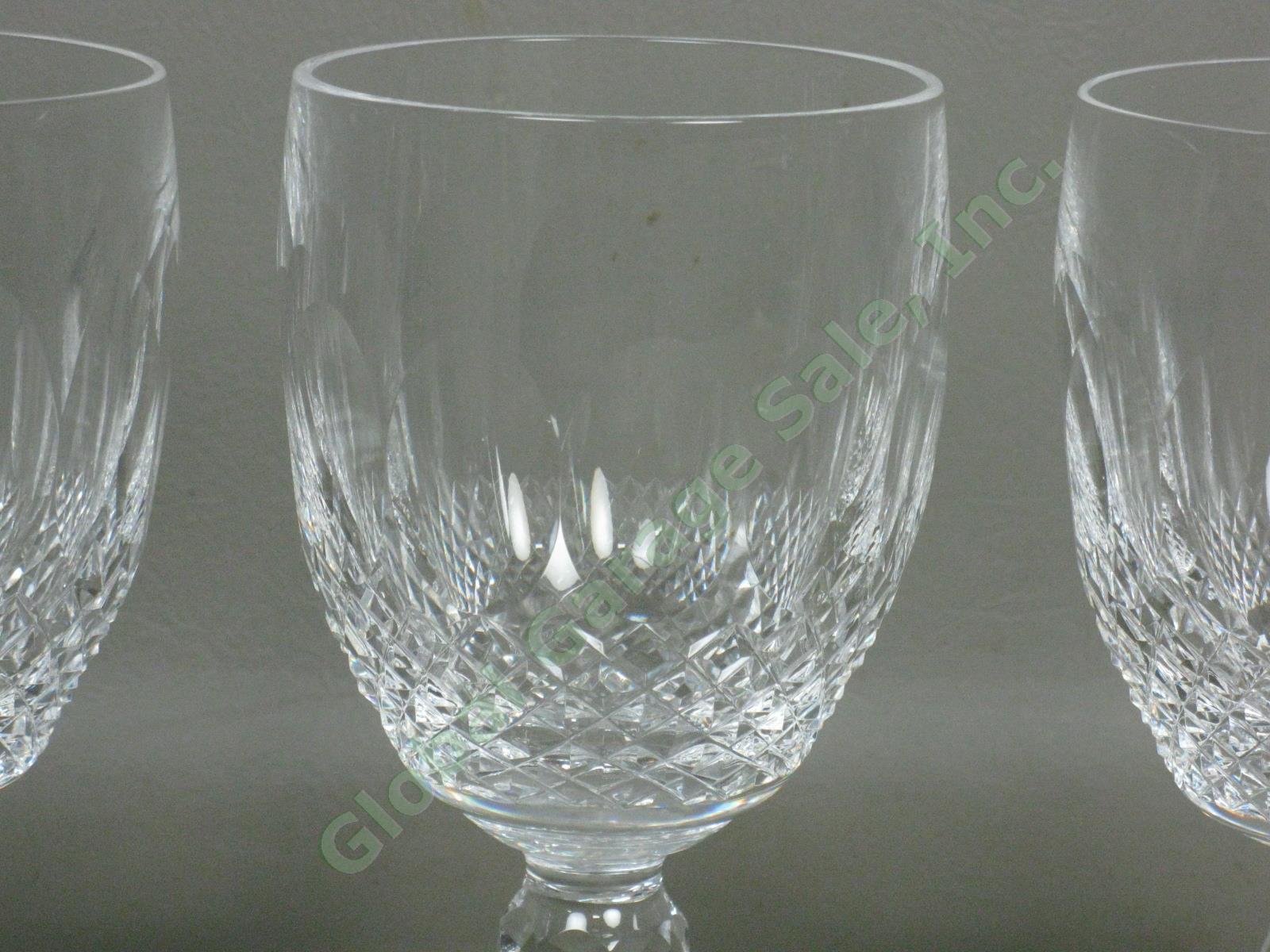 3 Waterford Cut Lead Crystal Colleen Water Goblet Glasses Set Lot 5-1/4" Tall NR 1