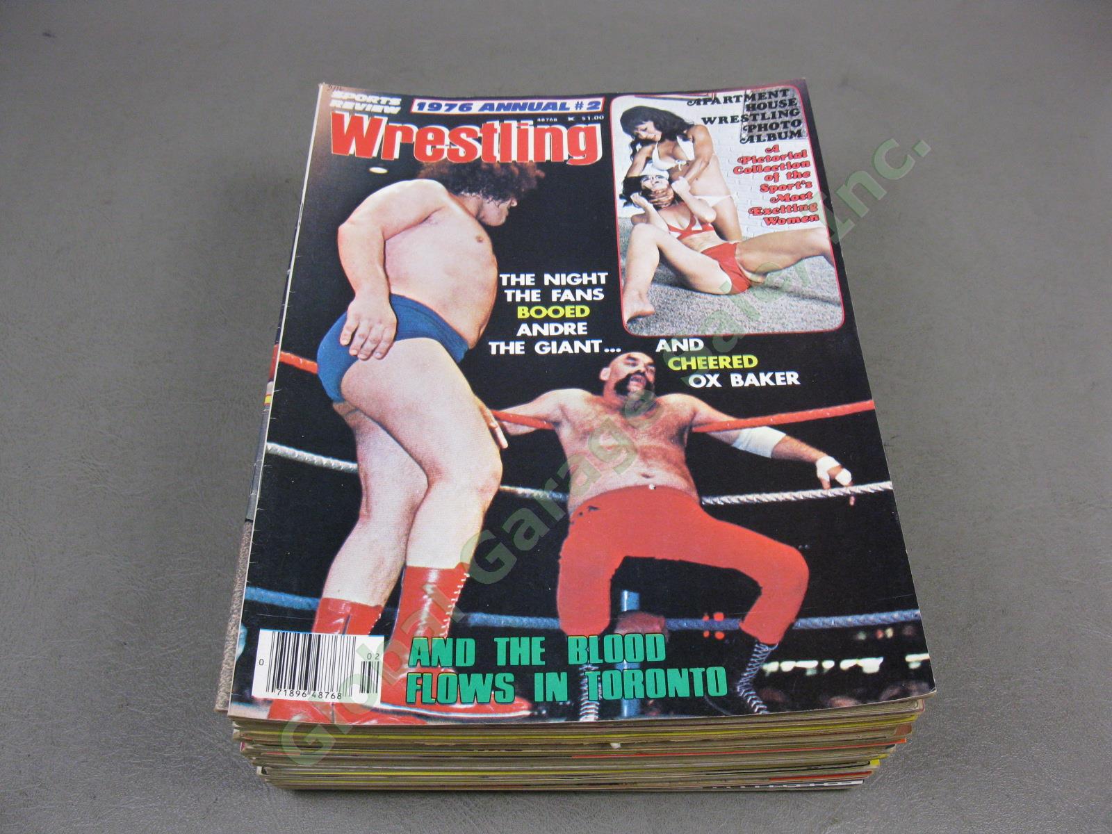 25 Vtg Sports Review Wrestling Magazine Lot 1975-1981 Annuals Andre The Giant ++