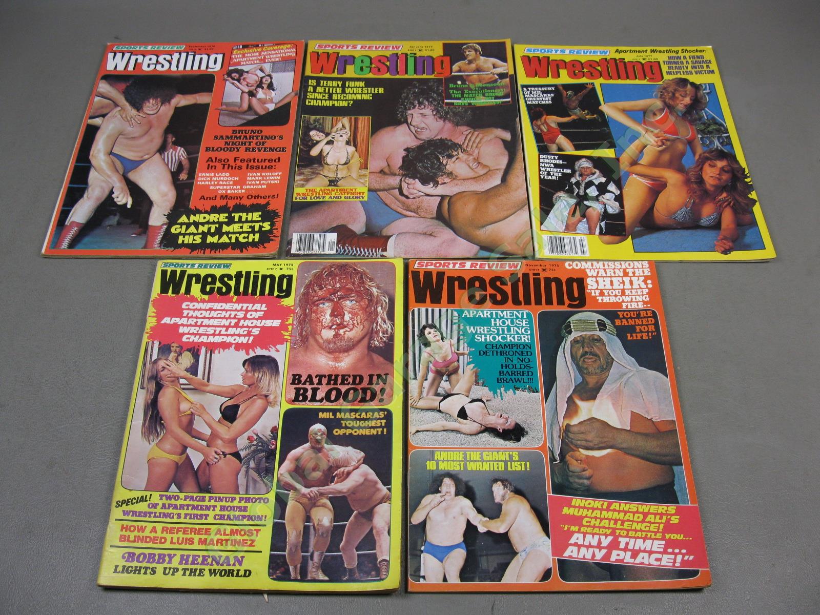 25 Vtg Sports Review Wrestling Magazine Lot 1975-1981 Annuals Andre The Giant ++ 2