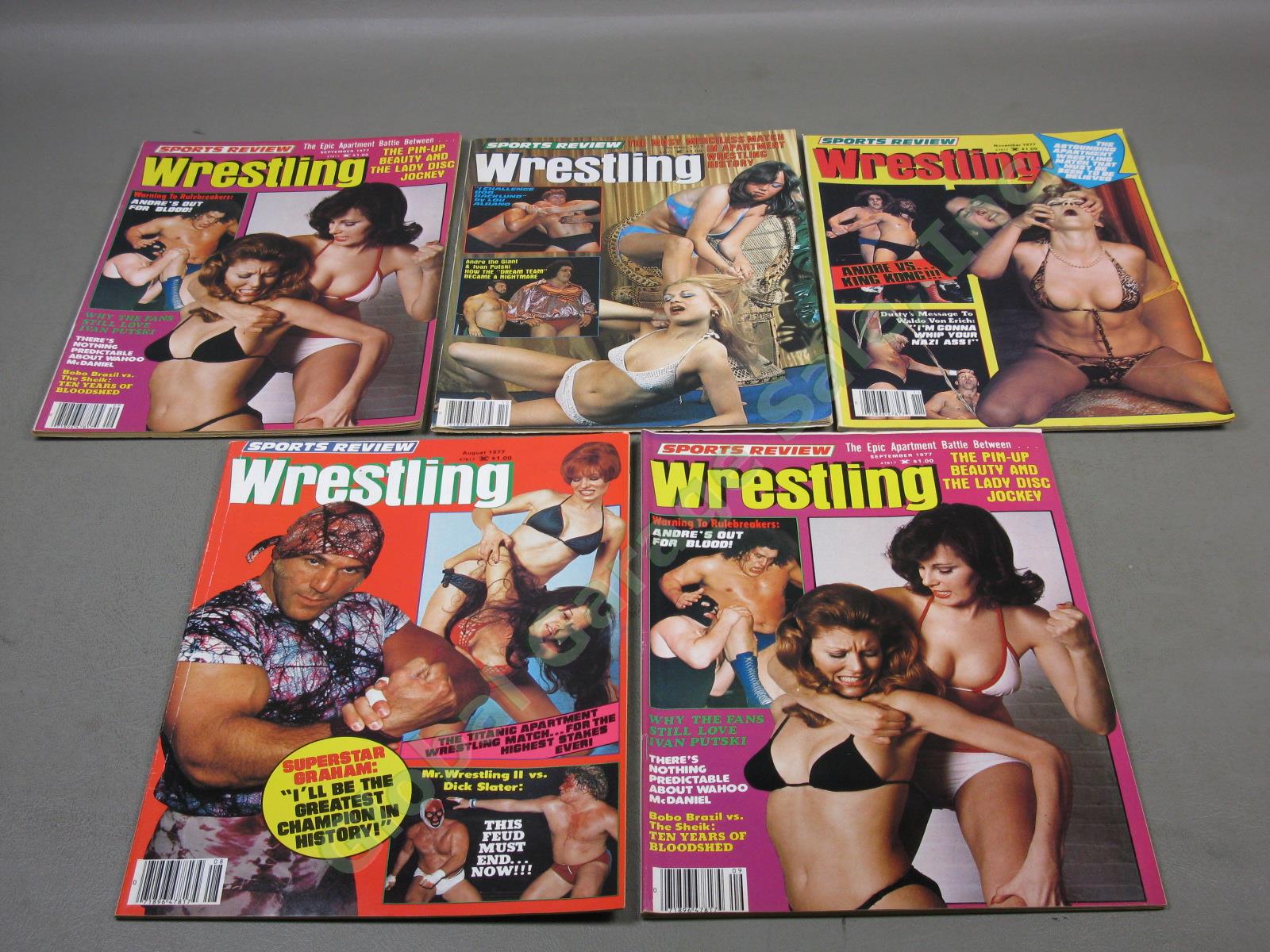 25 Vtg Sports Review Wrestling Magazine Lot 1975-1981 Annuals Andre The Giant ++ 3