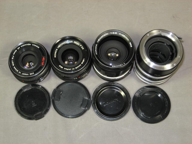 Konica Hexanon AR 28mm 3.5 35mm 2.8 40mm 1.8 Lens Lot + 6