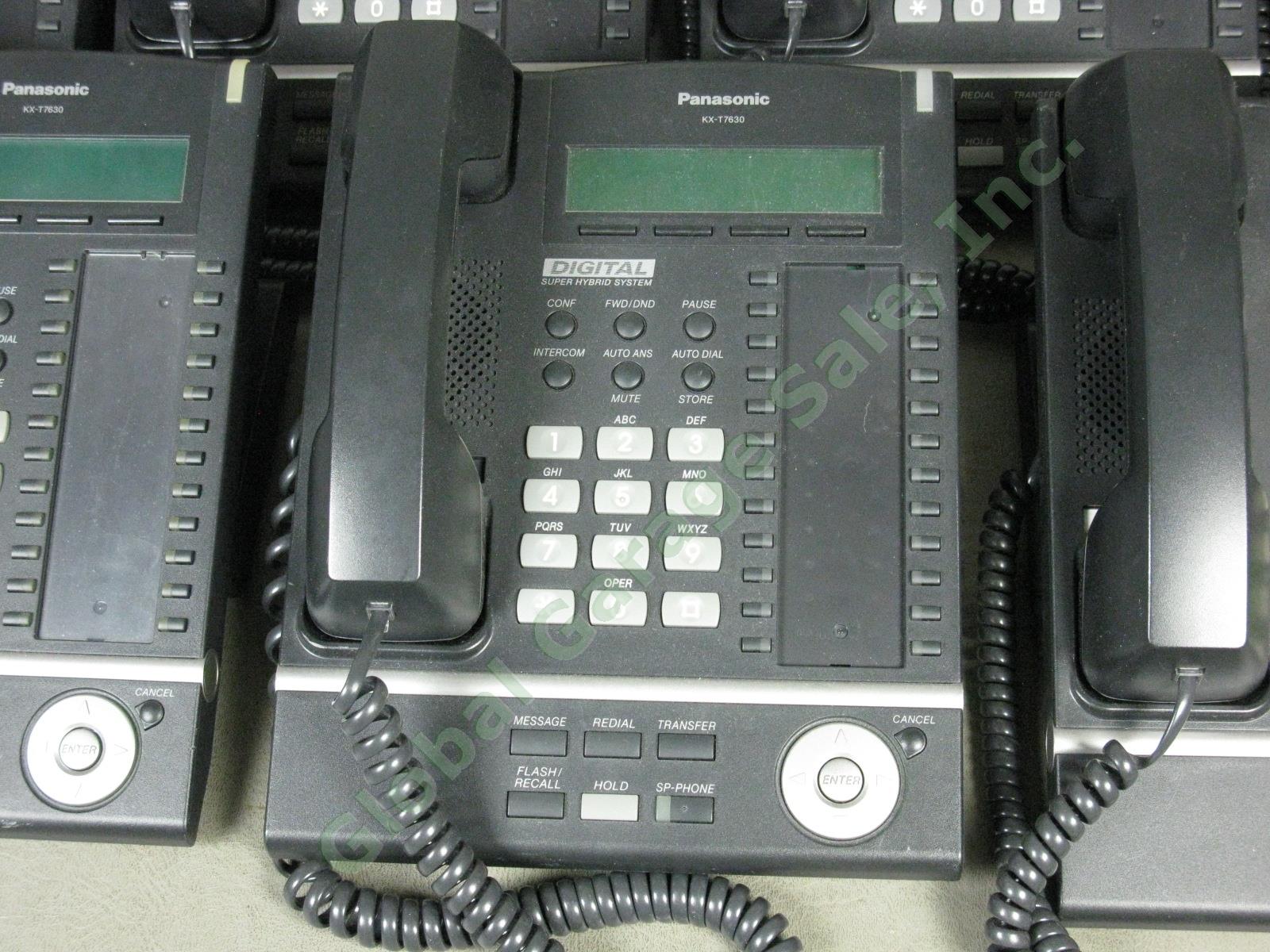 7 Panasonic KX-T7630-B Business Phones Digital Display Speakerphone System Lot 1