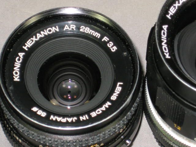 Konica Hexanon AR 28mm 3.5 35mm 2.8 40mm 1.8 Lens Lot + 8