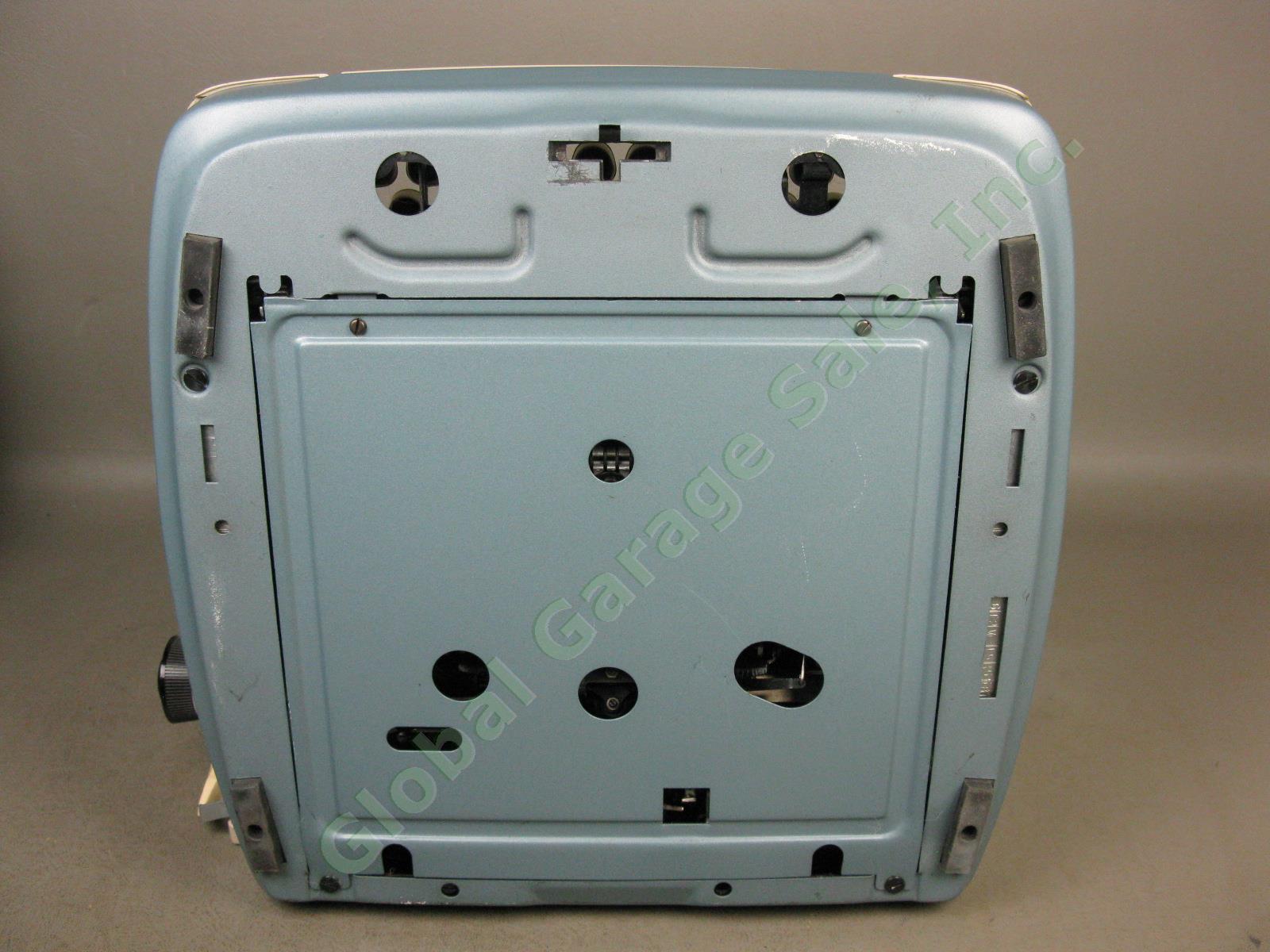Vtg Smith-Corona Galaxie Deluxe Blue Portable Manual Typewriter W/ Case Manual + 8