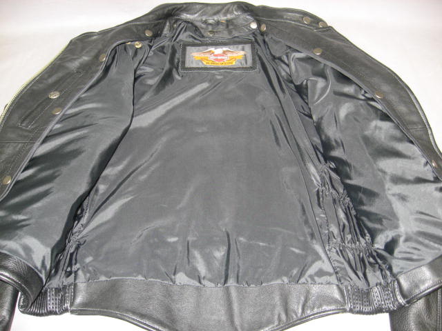 Black Leather Harley Davidson Motorcycle Jacket Women S 8