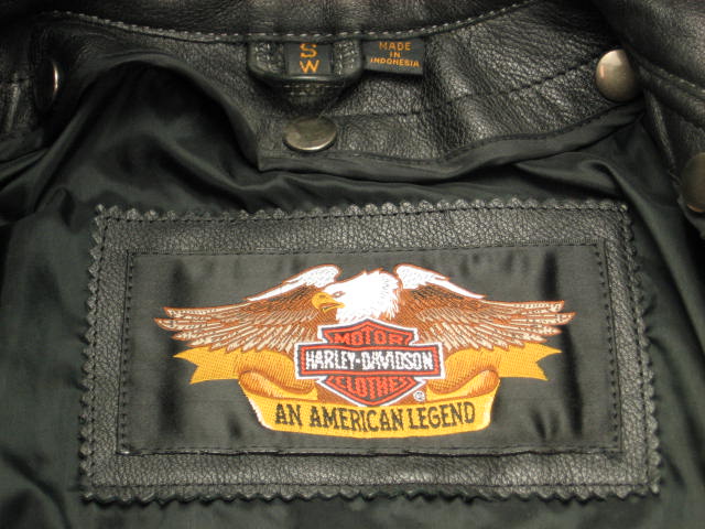 Black Leather Harley Davidson Motorcycle Jacket Women S 9