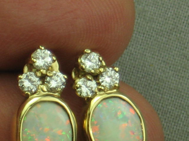 Opal Cut Diamond 14K Gold Post Earrings Jewelry $1150 2