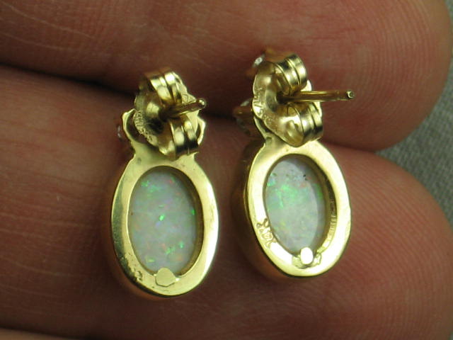 Opal Cut Diamond 14K Gold Post Earrings Jewelry $1150 3