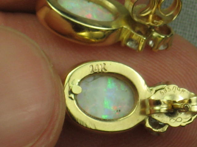 Opal Cut Diamond 14K Gold Post Earrings Jewelry $1150 4