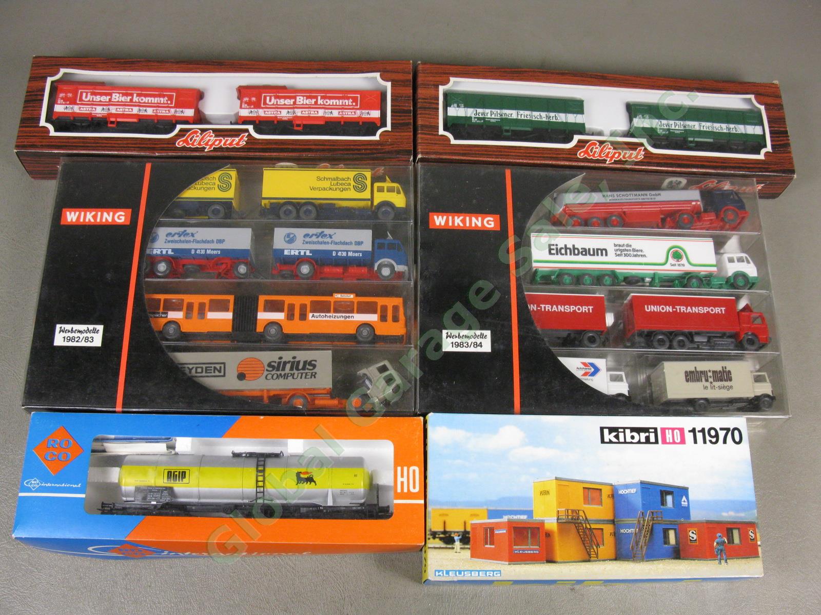 Vtg HO Train Lot Wiking Truck Sets Roco Tank Kibri Containers Liliput Beer Cars
