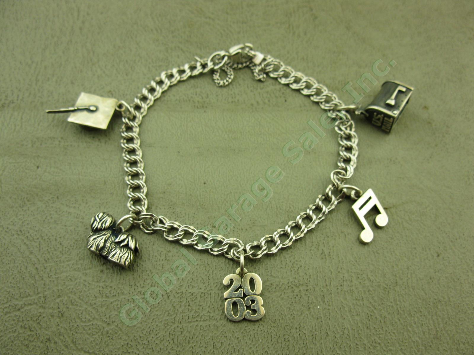 James Avery Sterling Silver Charm Bracelet Mailbox Lhasa Apso 2003 Note+ Retired