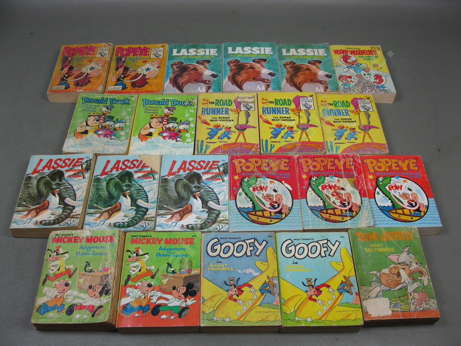 66 Big Little Book Lot Bugs Bunny Popeye Disney Donald Duck Lassie Lone Ranger + 3