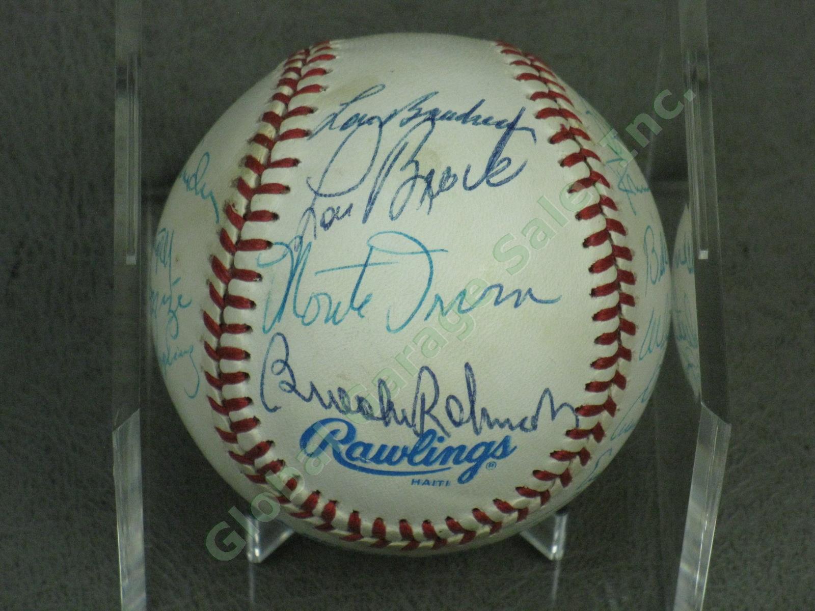 RARE Signed HOF Baseball 17 Autographs! Doerr Snider Ford Brock Robinson Banks + 1