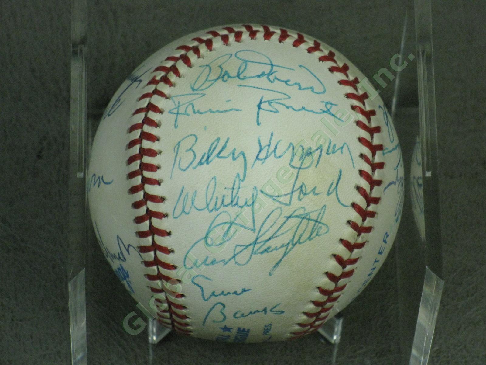 RARE Signed HOF Baseball 17 Autographs! Doerr Snider Ford Brock Robinson Banks + 3