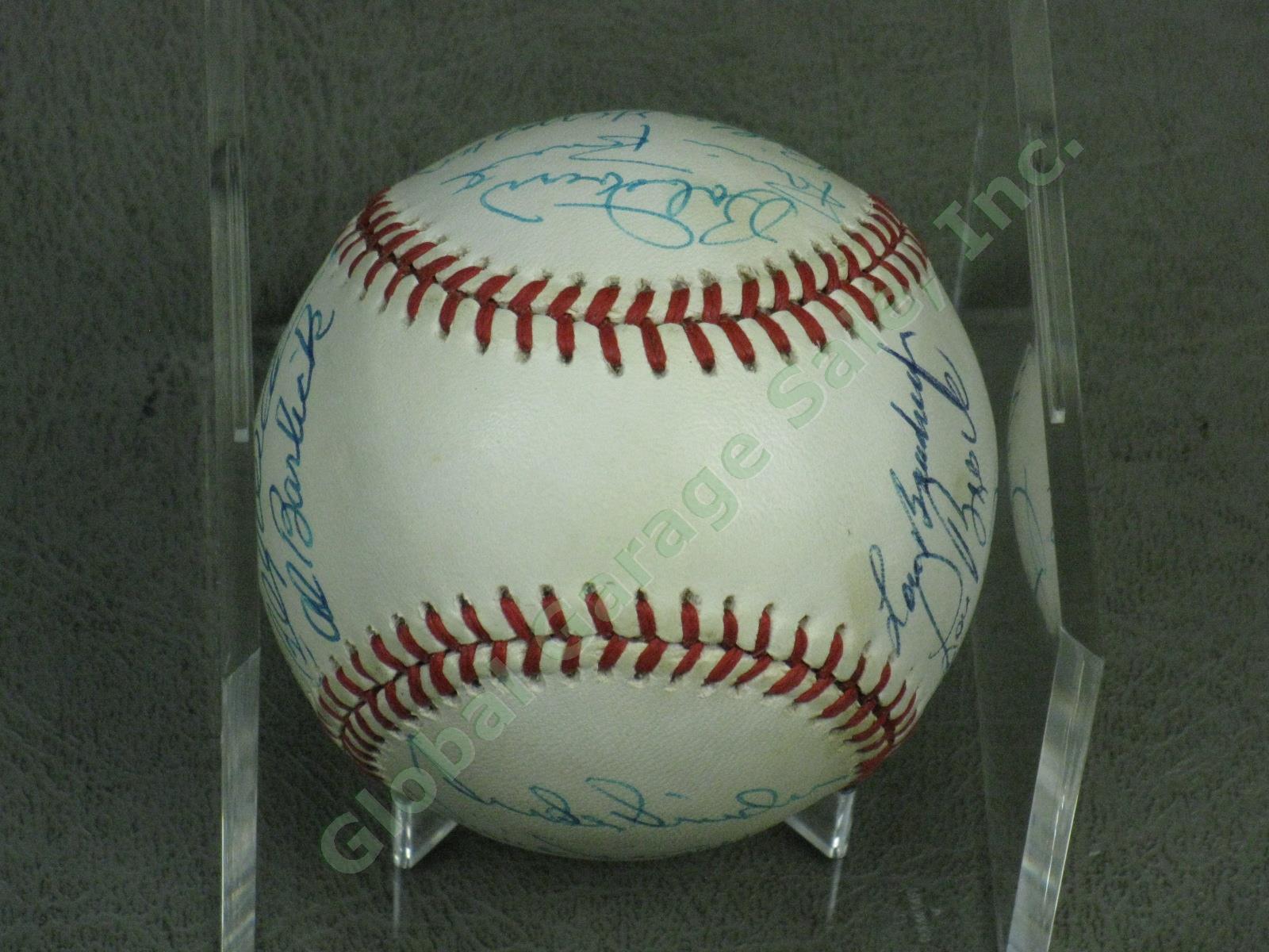 RARE Signed HOF Baseball 17 Autographs! Doerr Snider Ford Brock Robinson Banks + 5