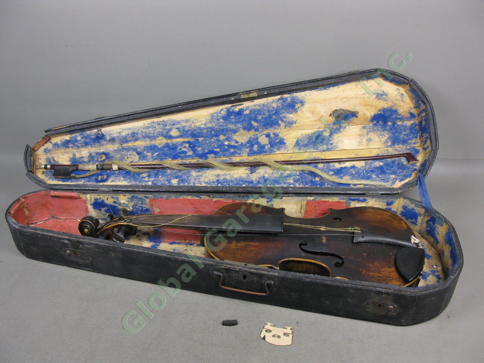 Vtg 4/4 Size 23.5" Antonius Stradivarius Cremonensis Faciebat Anno 1741 Viola ++