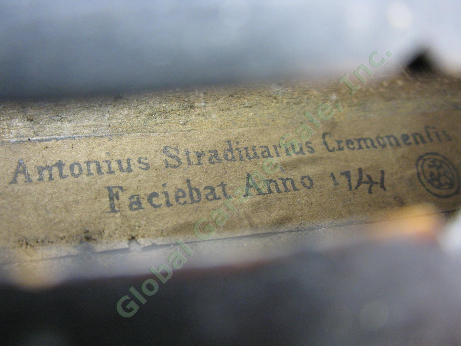 Vtg 4/4 Size 23.5" Antonius Stradivarius Cremonensis Faciebat Anno 1741 Viola ++ 3