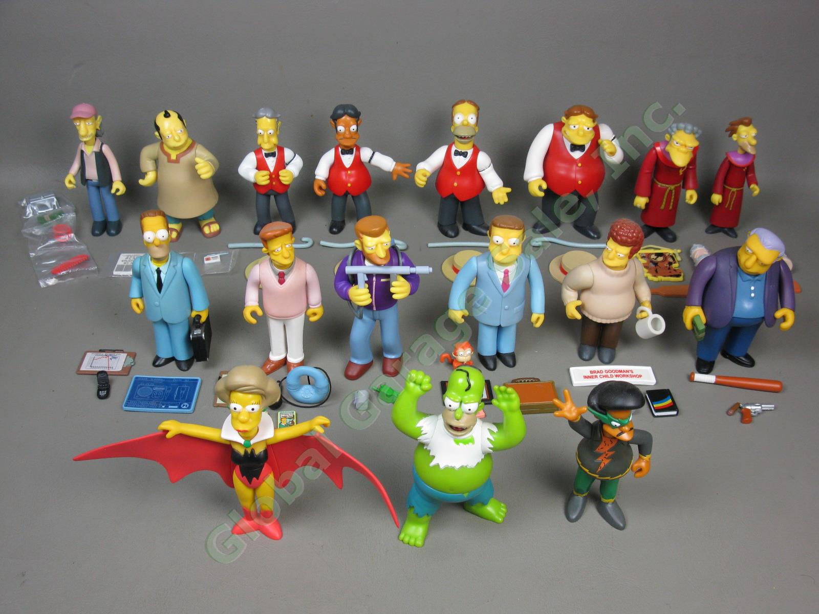 17 Simpsons WOS Figure Lot Celebrity Voices Mail Away Bongo Halloween B Sharps +