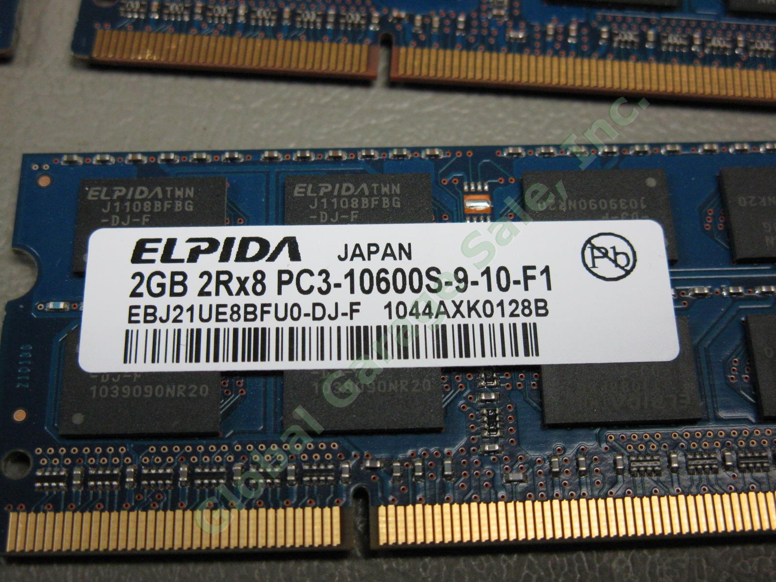 80GB 40x2GB PC3-10600 S DDR3-1333 1RX8 2RX8 SODIMM 204-Pin Laptop RAM Memory Lot 5