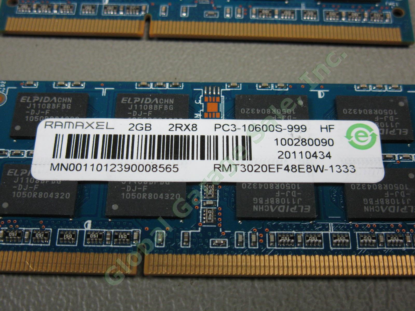 80GB 40x2GB PC3-10600 S DDR3-1333 1RX8 2RX8 SODIMM 204-Pin Laptop RAM Memory Lot 6