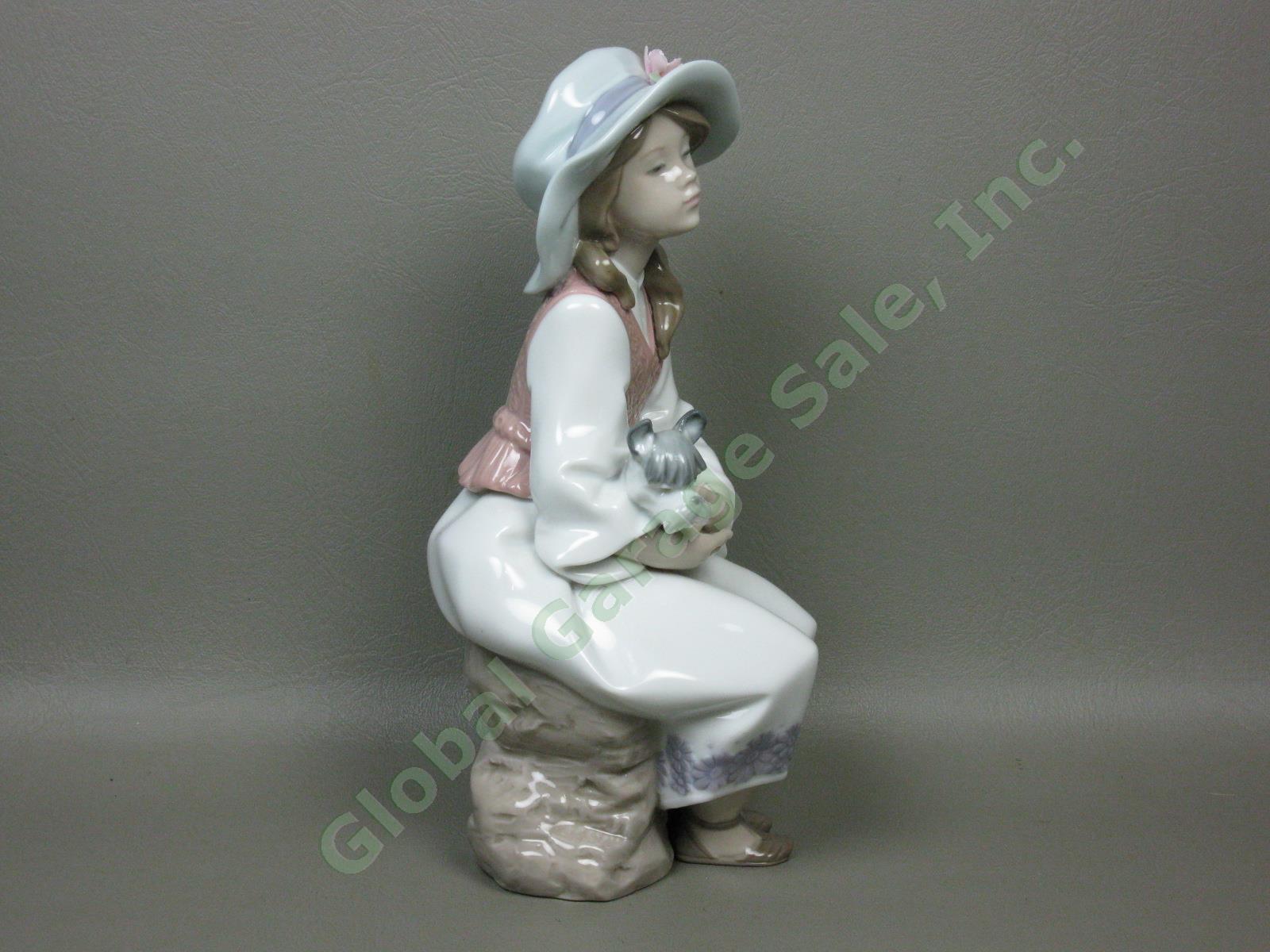 Vtg Lladro #6400 Daydreams 9" Figurine Girl With Schnauzer Dog 1997-2004 No Res! 3
