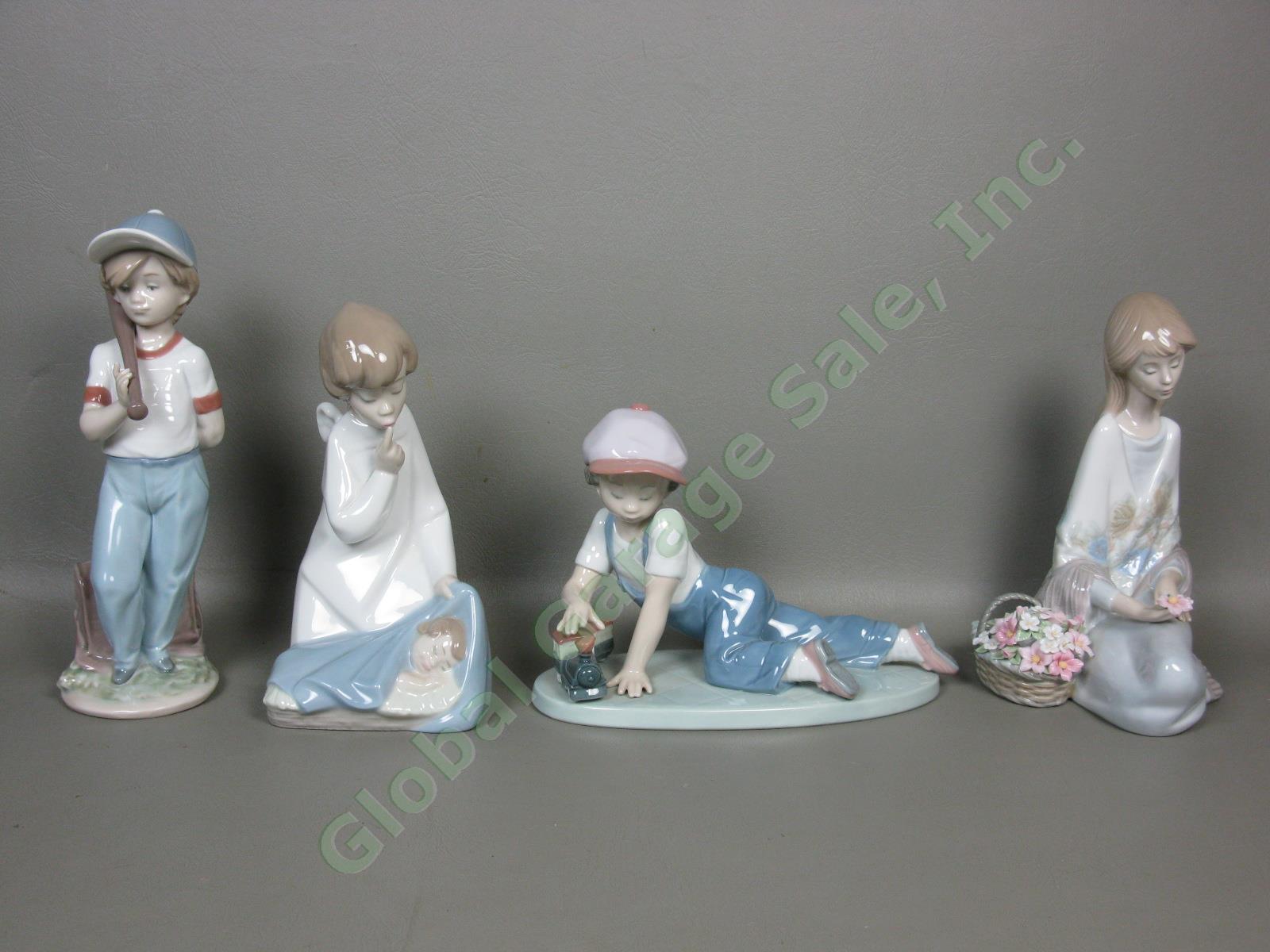 4 Vtg Lladro Figurines Lot 4635 7607 7610 7619 Can I Play All Aboard Flower Song