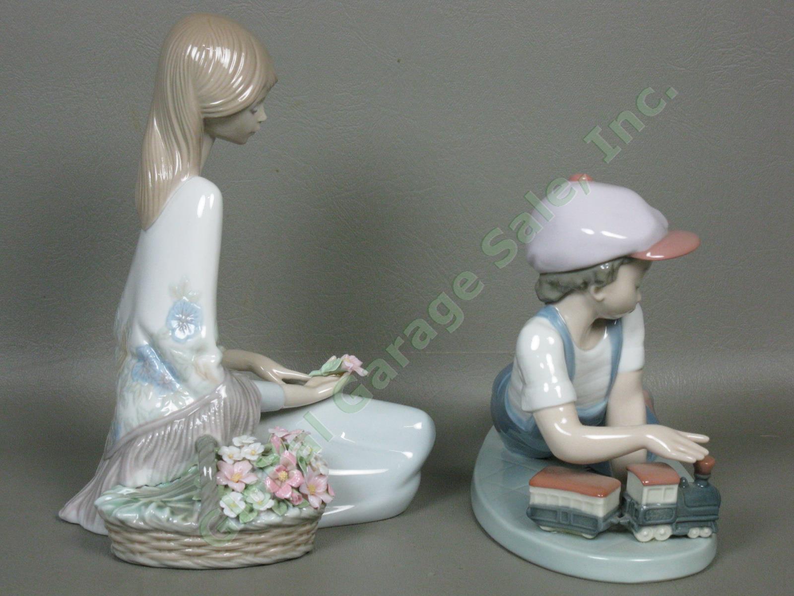 4 Vtg Lladro Figurines Lot 4635 7607 7610 7619 Can I Play All Aboard Flower Song 12