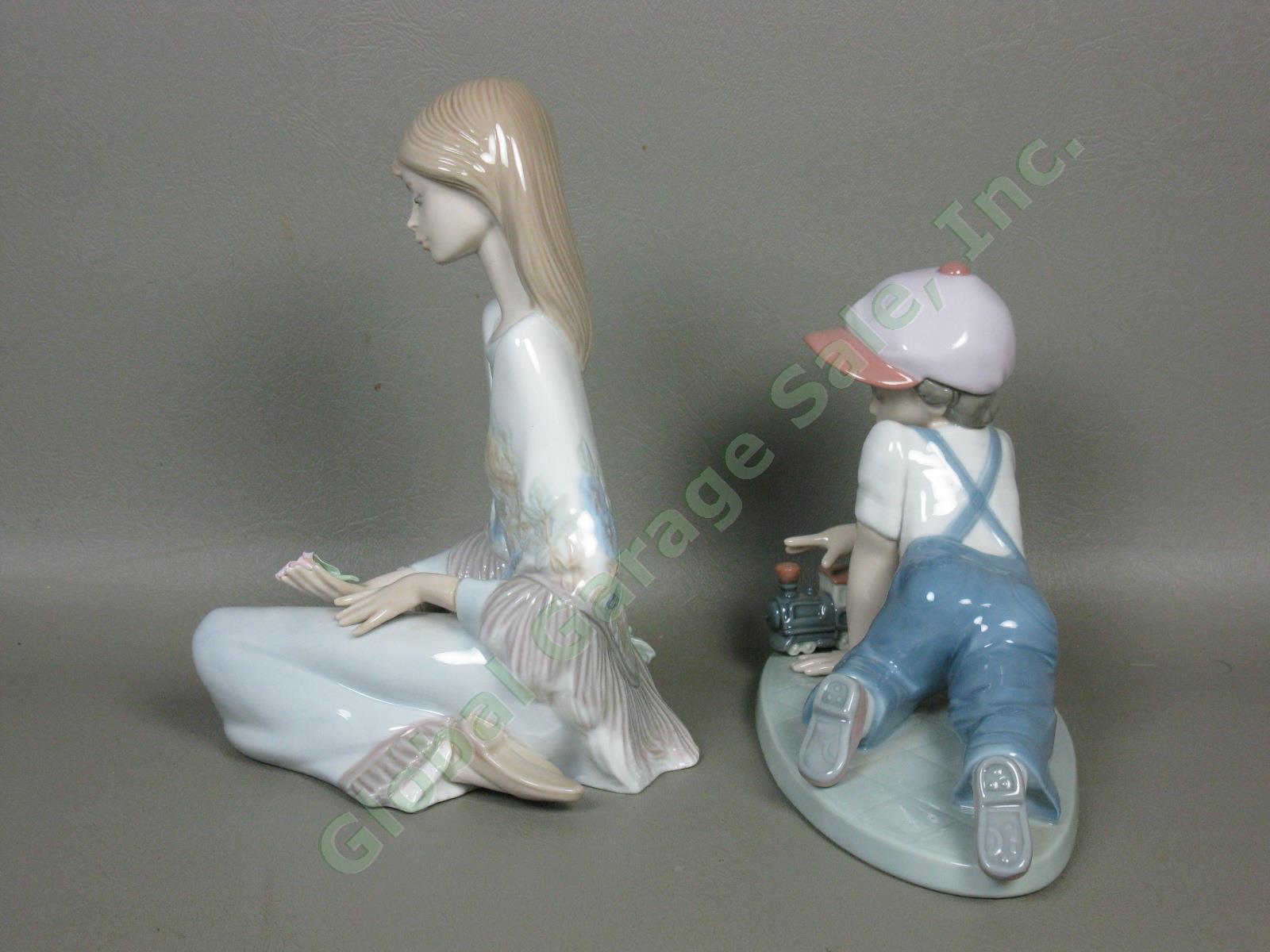 4 Vtg Lladro Figurines Lot 4635 7607 7610 7619 Can I Play All Aboard Flower Song 14
