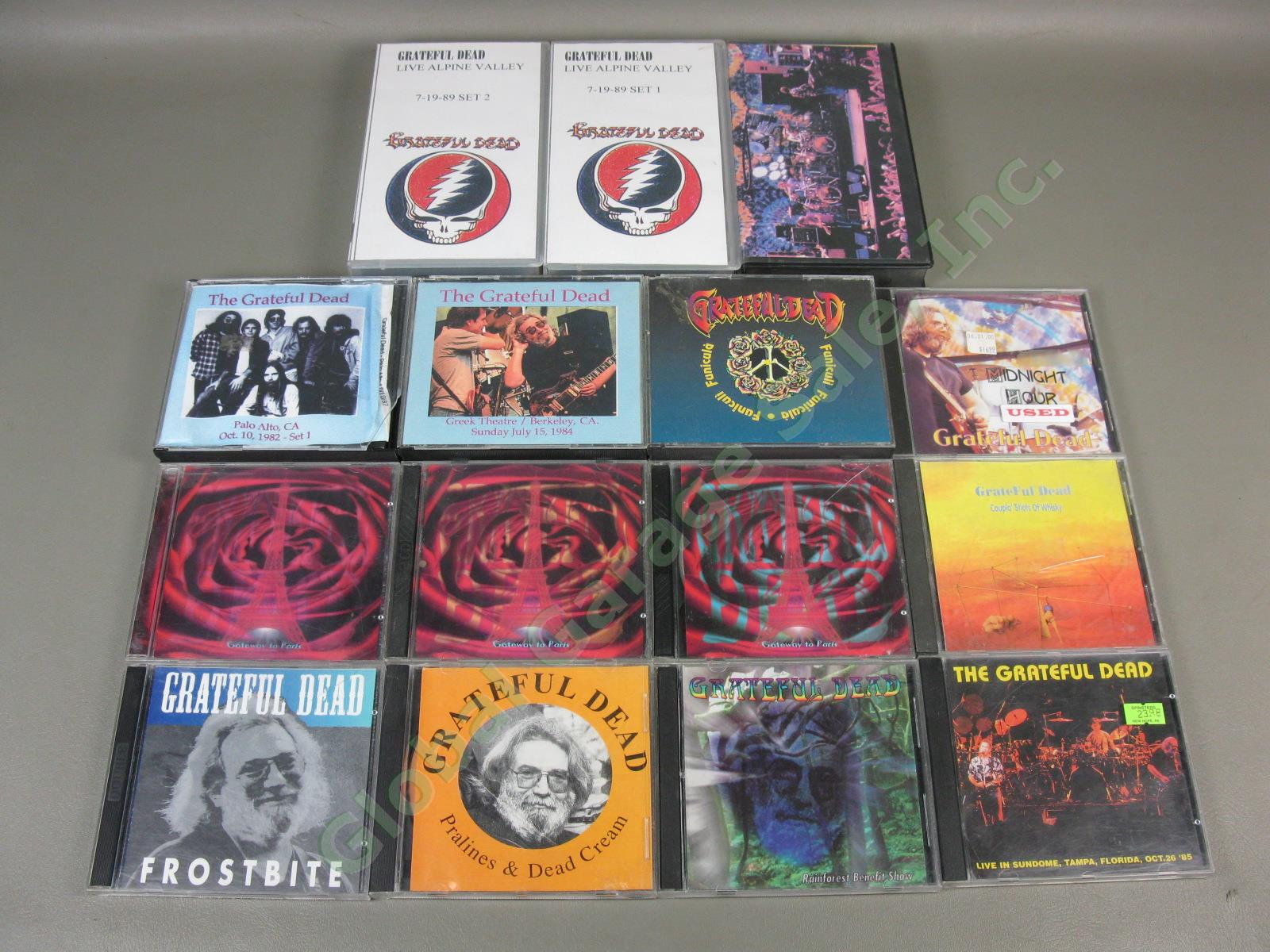 Rare Vtg 1970s 1980s Grateful Dead Unreleased Live CD + VHS Lot 20 Discs Imports
