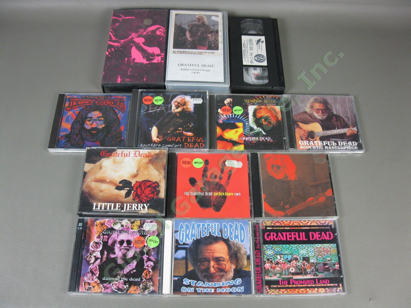 Vtg 1990s Grateful Dead Live Unreleased Show Concert Import CD VHS Lot 16 Discs