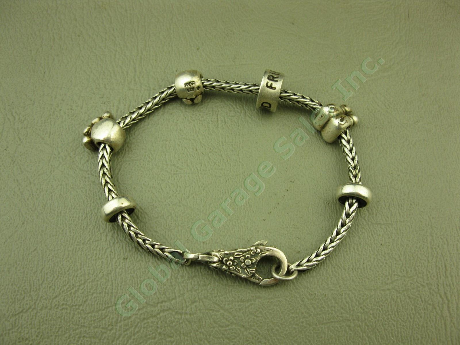 Trollbeads LAA 925 S Sterling Silver Bracelet Swan Lock Chamilia Charm Beads Lot