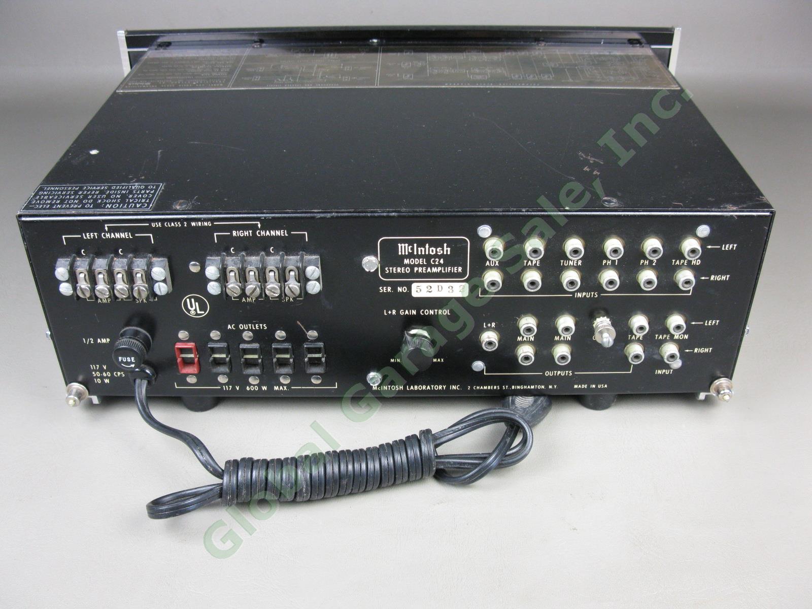 Vtg ~1970 McIntosh C24 Solid State Stereo Preamplifier Bare No Cabinet 6