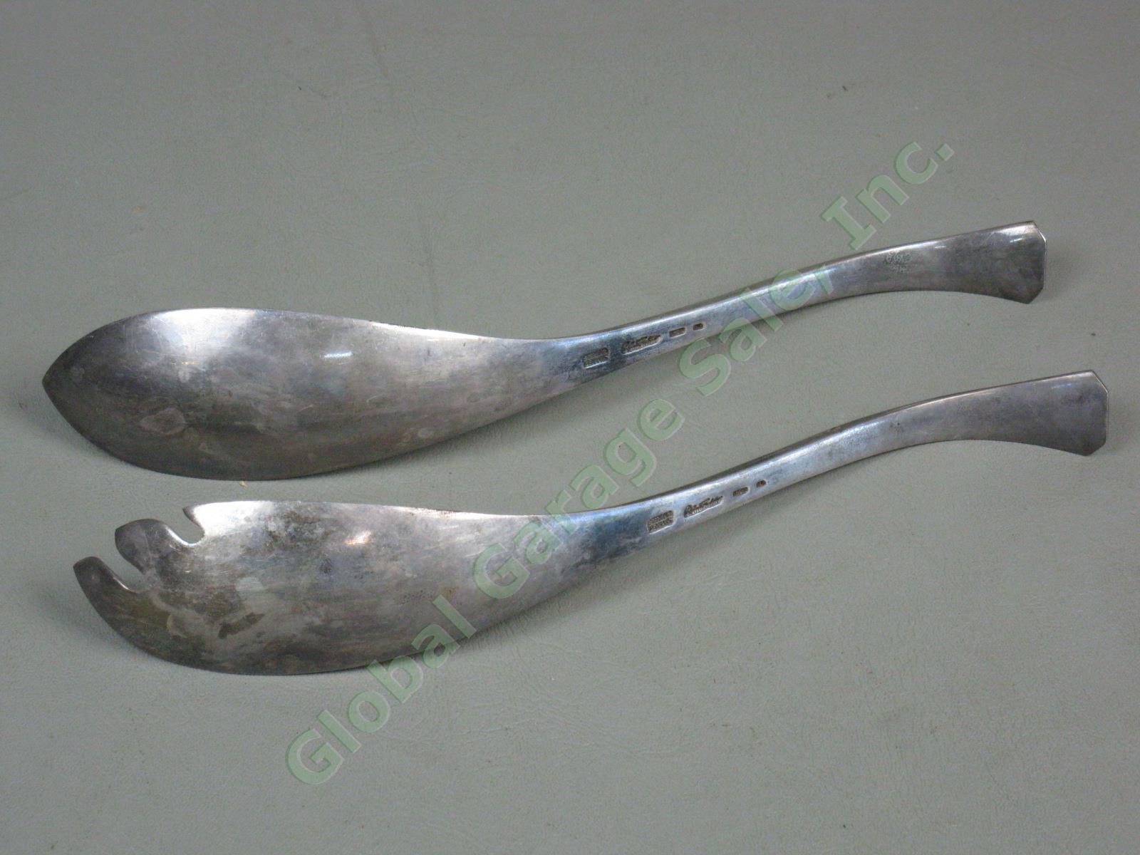 Vtg Carl Antonsen Denmark Mid Century Sterling Silver Serving Spoon + Fork 198g 6