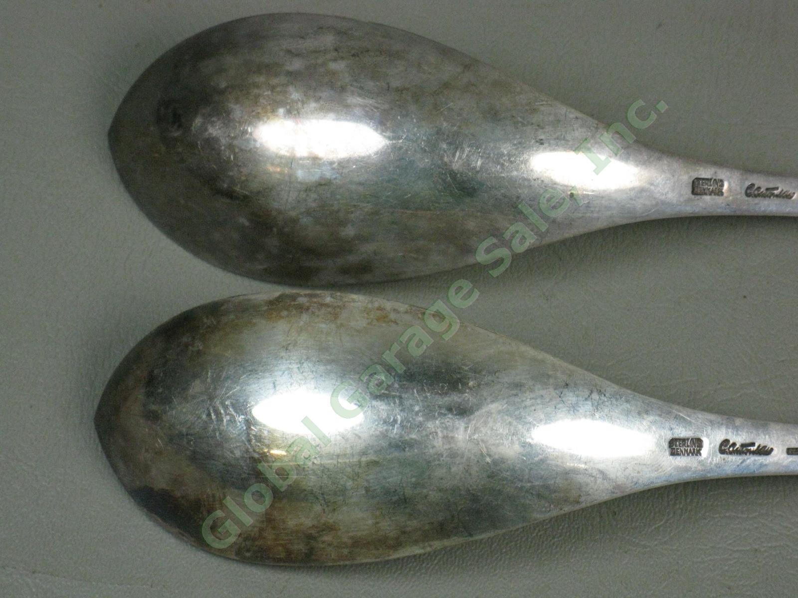 Vtg Carl Antonsen Denmark Mid Century Sterling Silver Serving Ladles Spoons 209g 5
