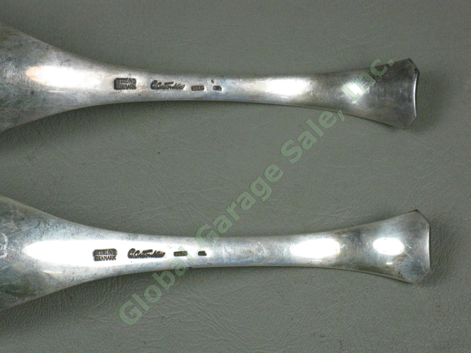 Vtg Carl Antonsen Denmark Mid Century Sterling Silver Serving Ladles Spoons 209g 6
